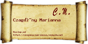 Czagány Marianna névjegykártya